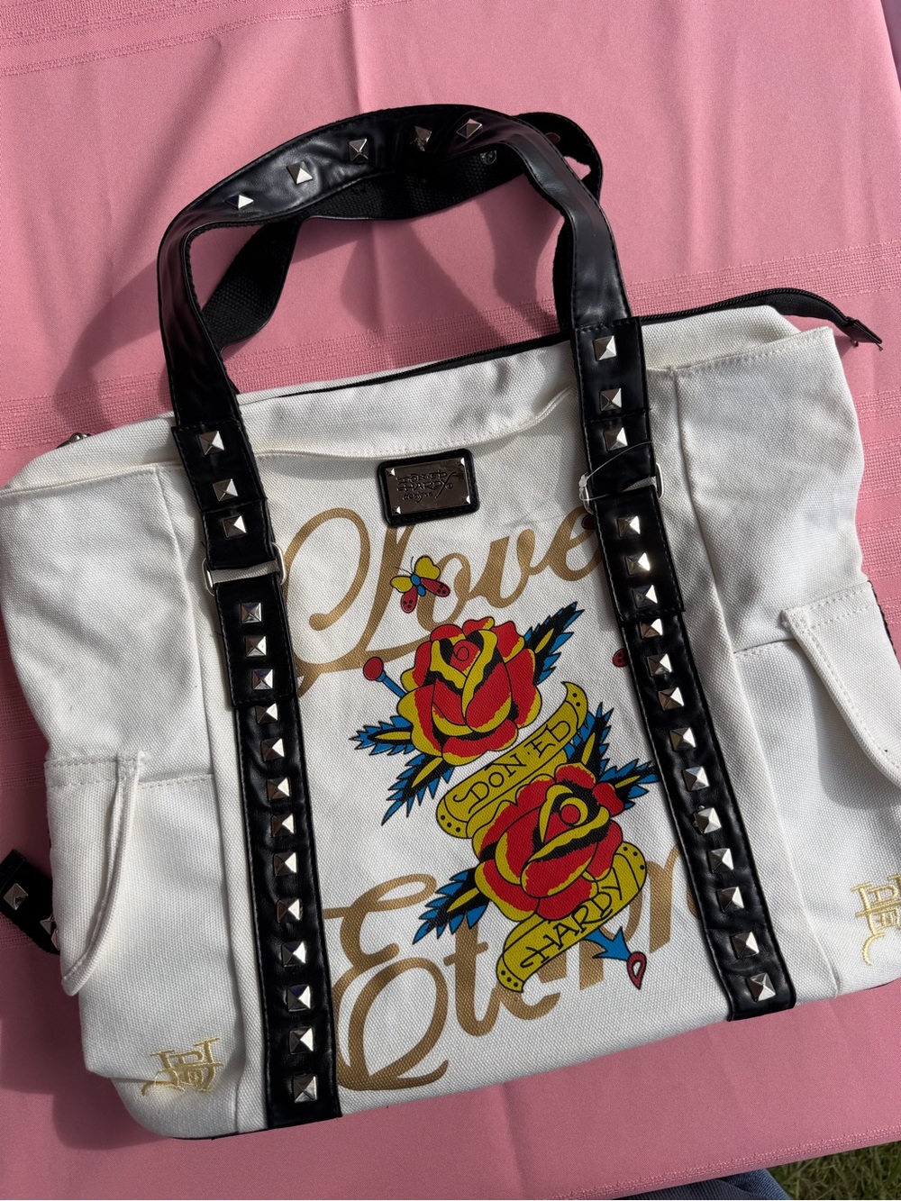 Ed Hardy Canvas Tote Bag